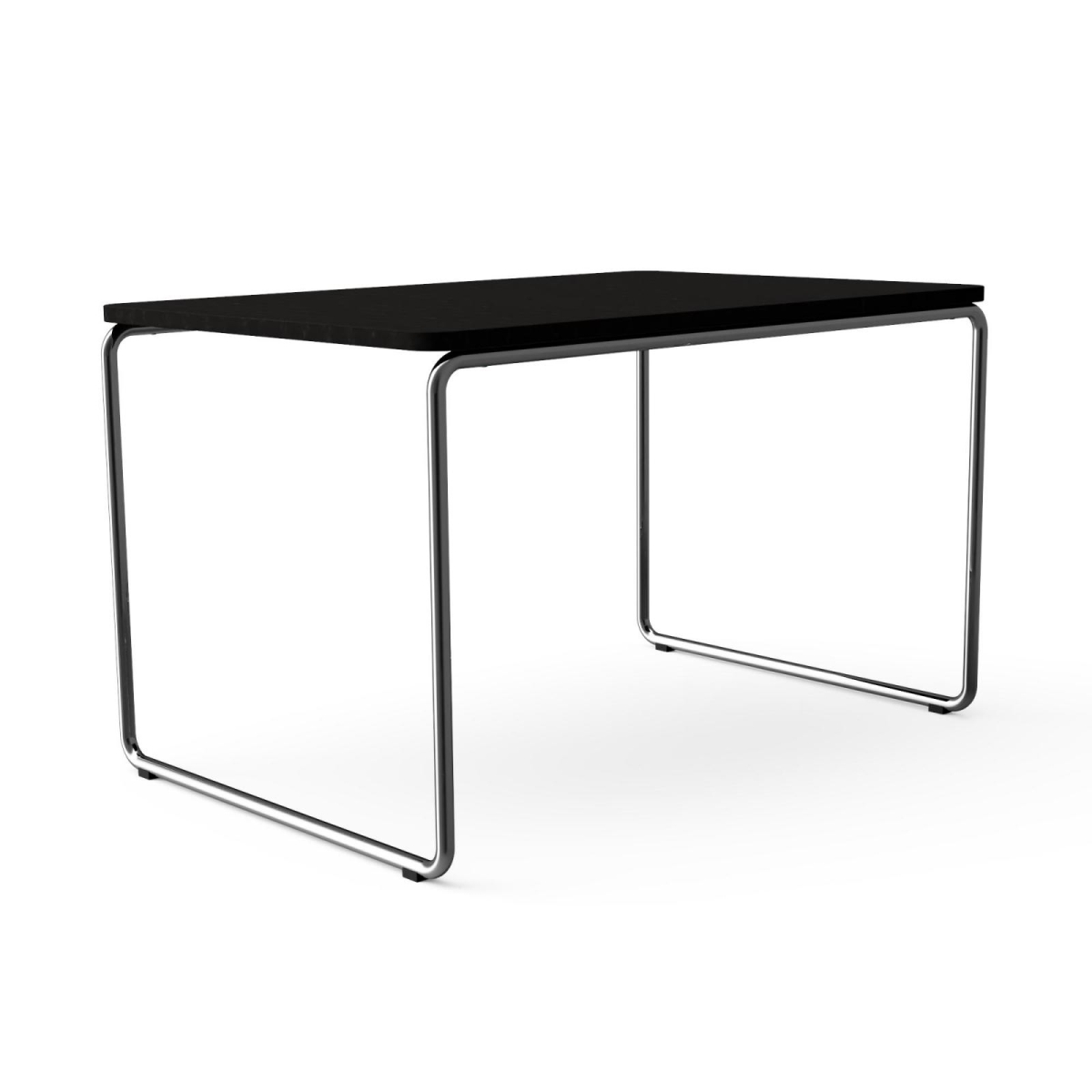 L&C Stendal Layko Bauhaus Tisch Gestell verchromt Tischplatte schwarz HPL