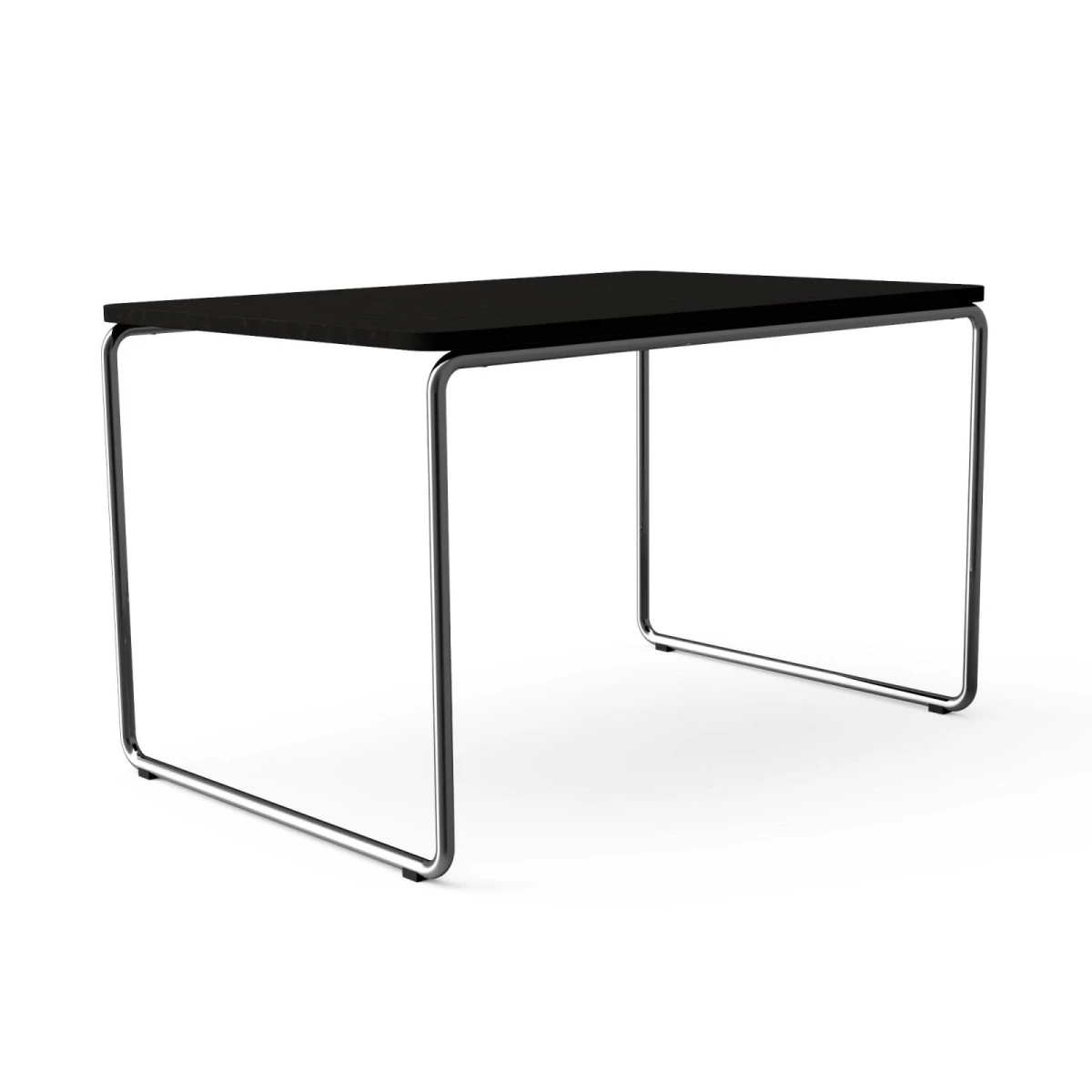 L&C Stendal Layko Bauhaus Tisch Gestell verchromt Tischplatte schwarz HPL