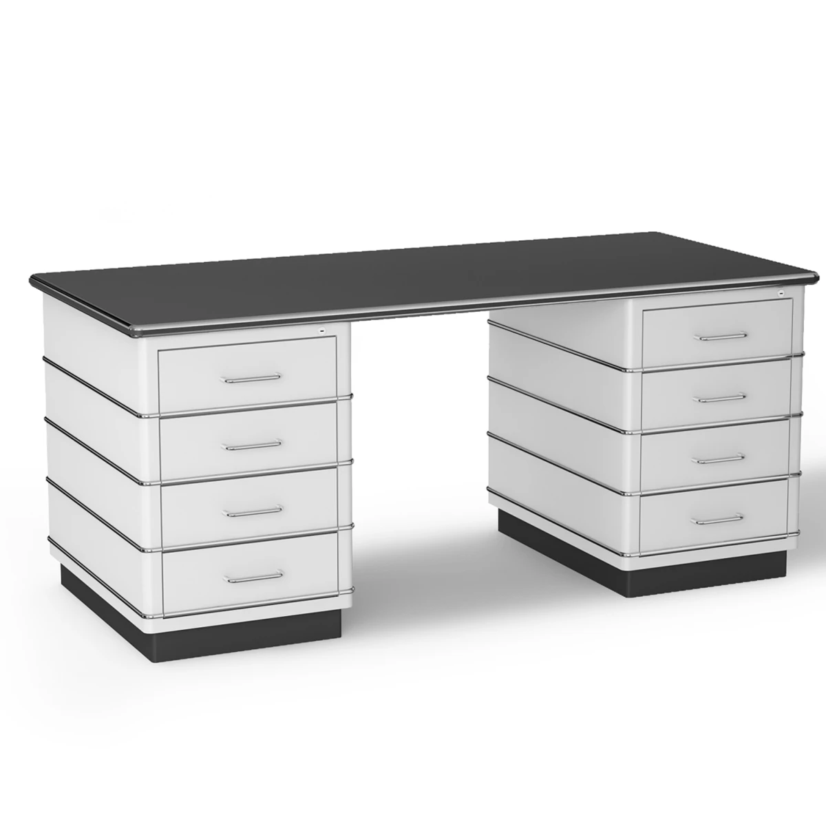 Müller Möbelfabrikation TB229 Schreibtisch aus Stahl in weiß