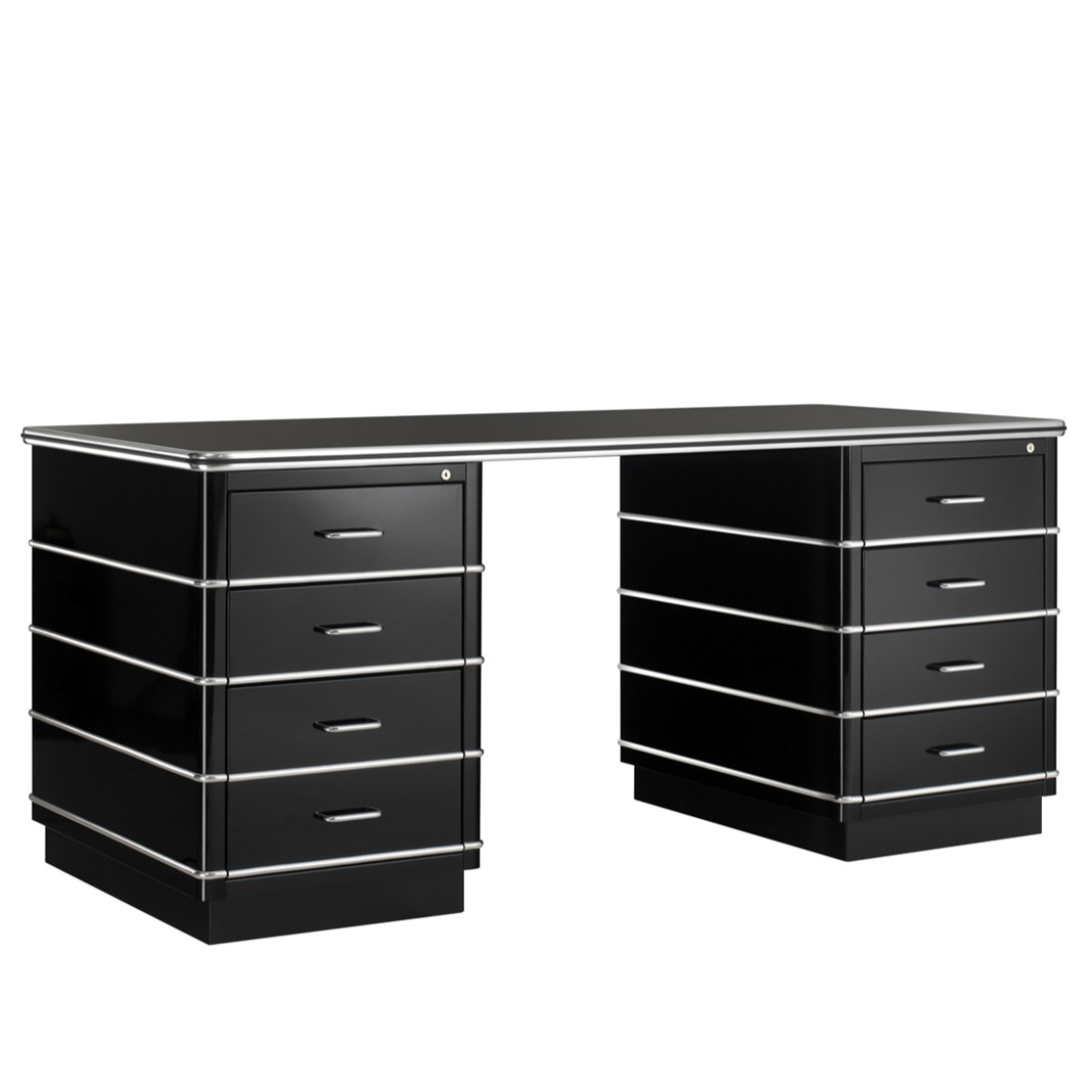 Preview: Müller Möbelfabrikation TB229 Schreibtisch aus Stahl in granitgrau