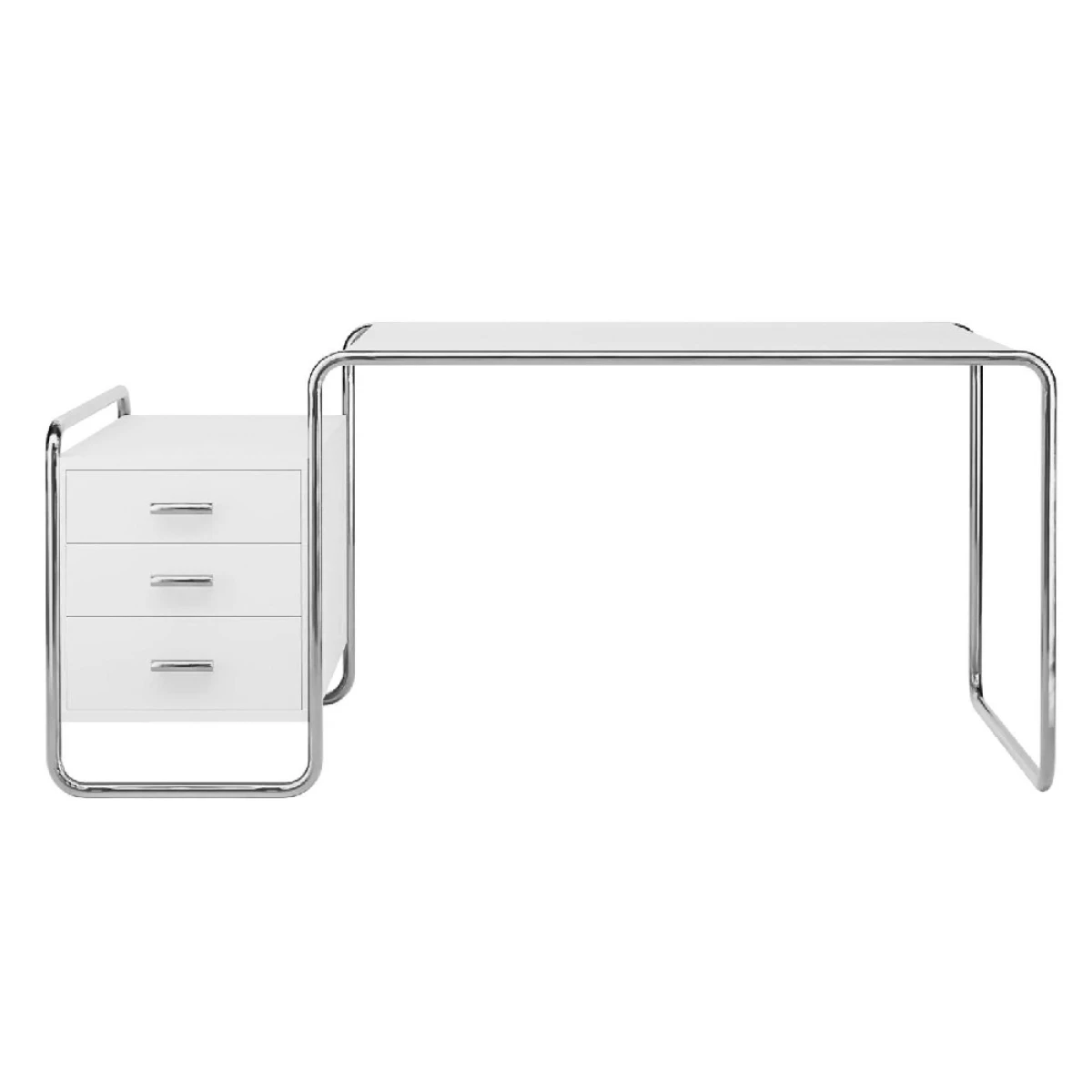 Thonet Schreibtisch S285 weiß esche offenporig - Korpusse rechts