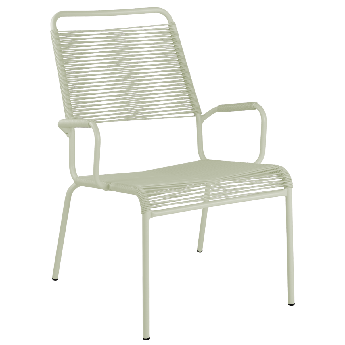 Preview: Rigi Sessel mit Armlehnen in einfarbig Pastellgrün – Vorderansicht