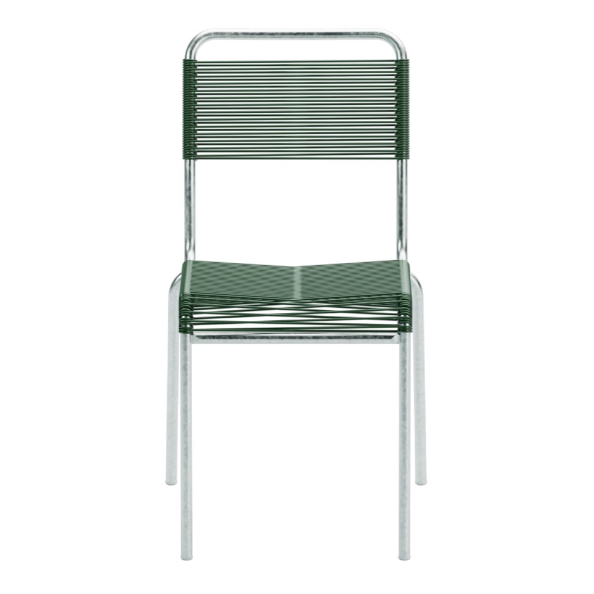 Preview: Schaffner Rigi Spaghetti Stuhl in klassischer Form tannengrün Rückansicht