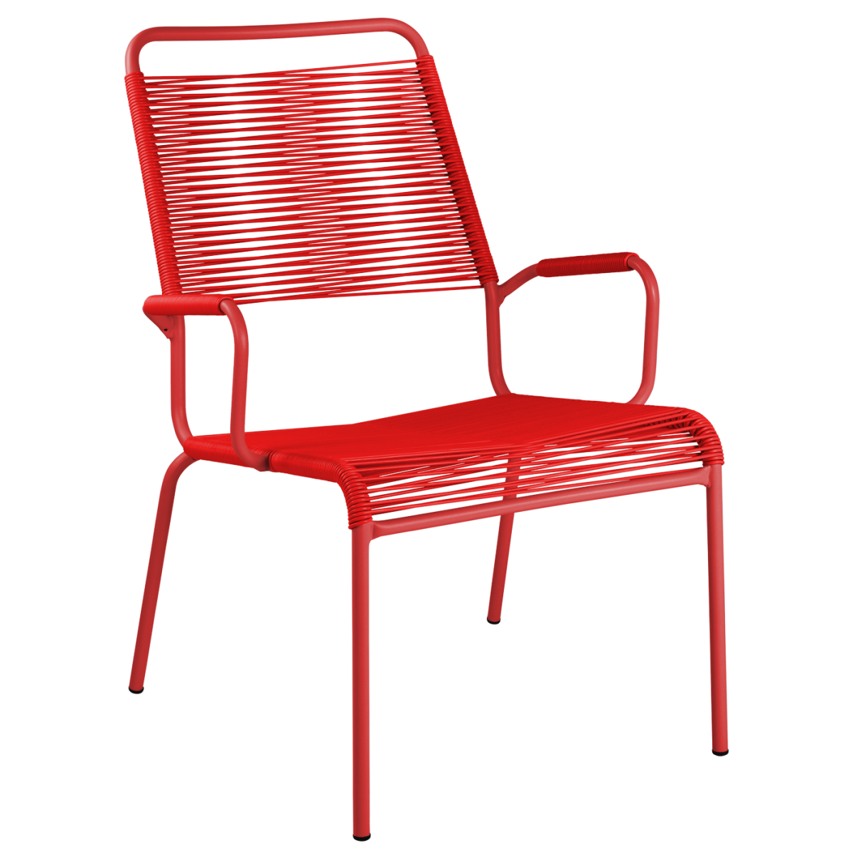 Preview: Rigi Sessel mit Armlehnen in einfarbig Rot – Vorderansicht