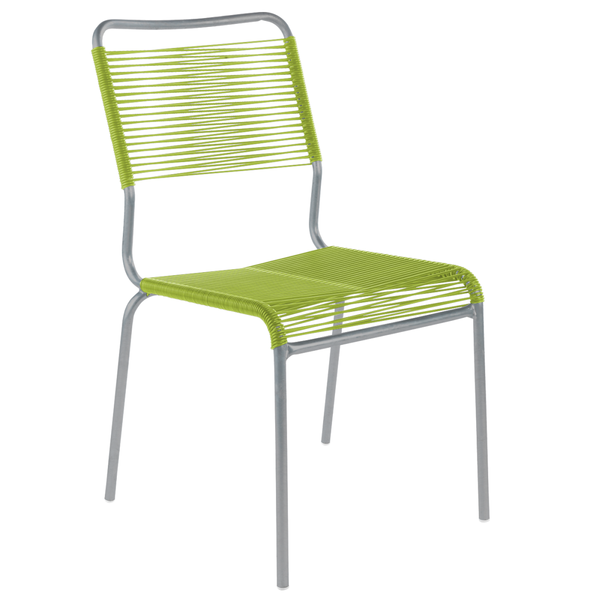 Preview: Schaffner Rigi Stuhl hellgrün zweifarbig Gestell Grau– wetterfest, stapelbar & Swiss-Made