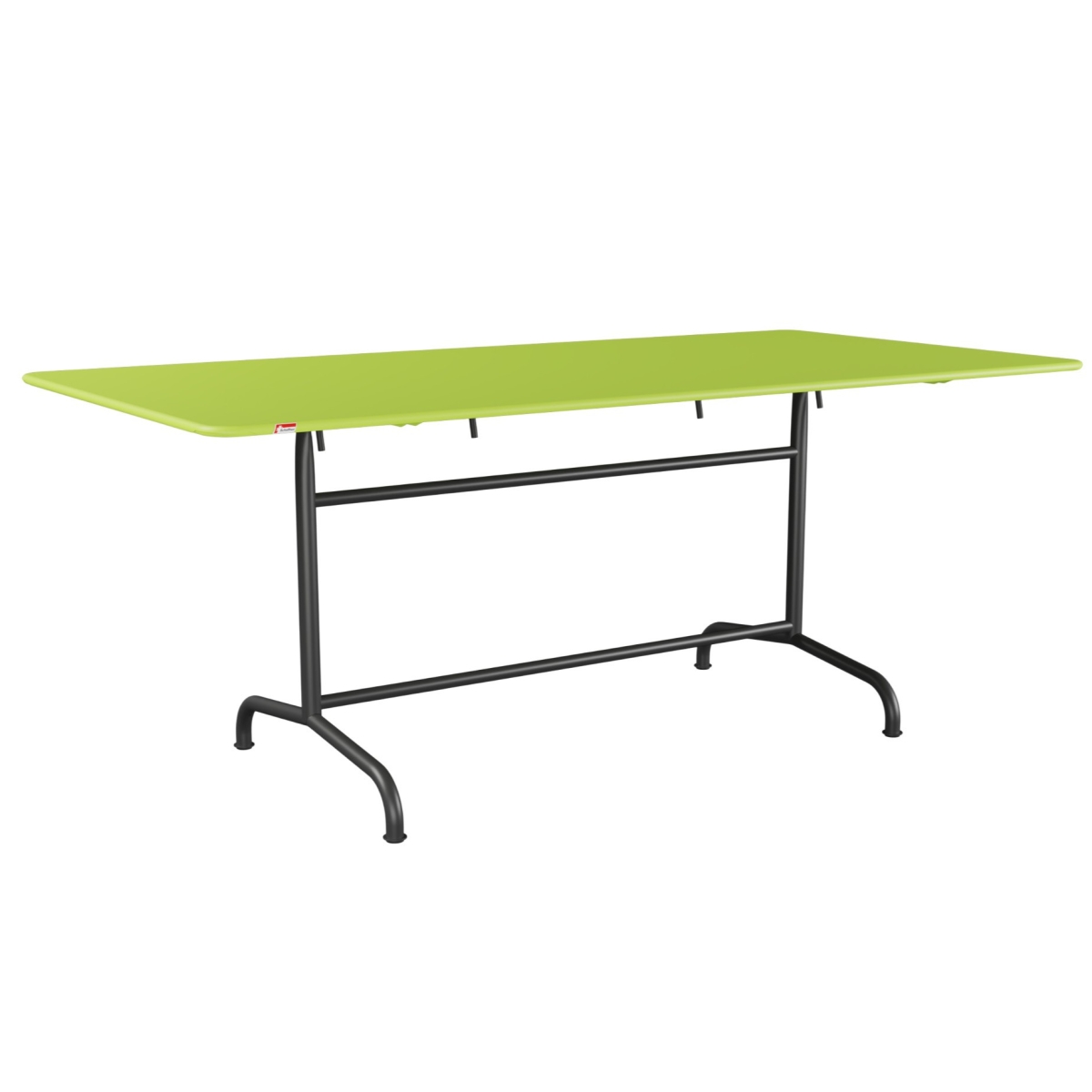 Preview: Schaffner Rifi Metalltisch 180x90 cm hellgrün, schwarz