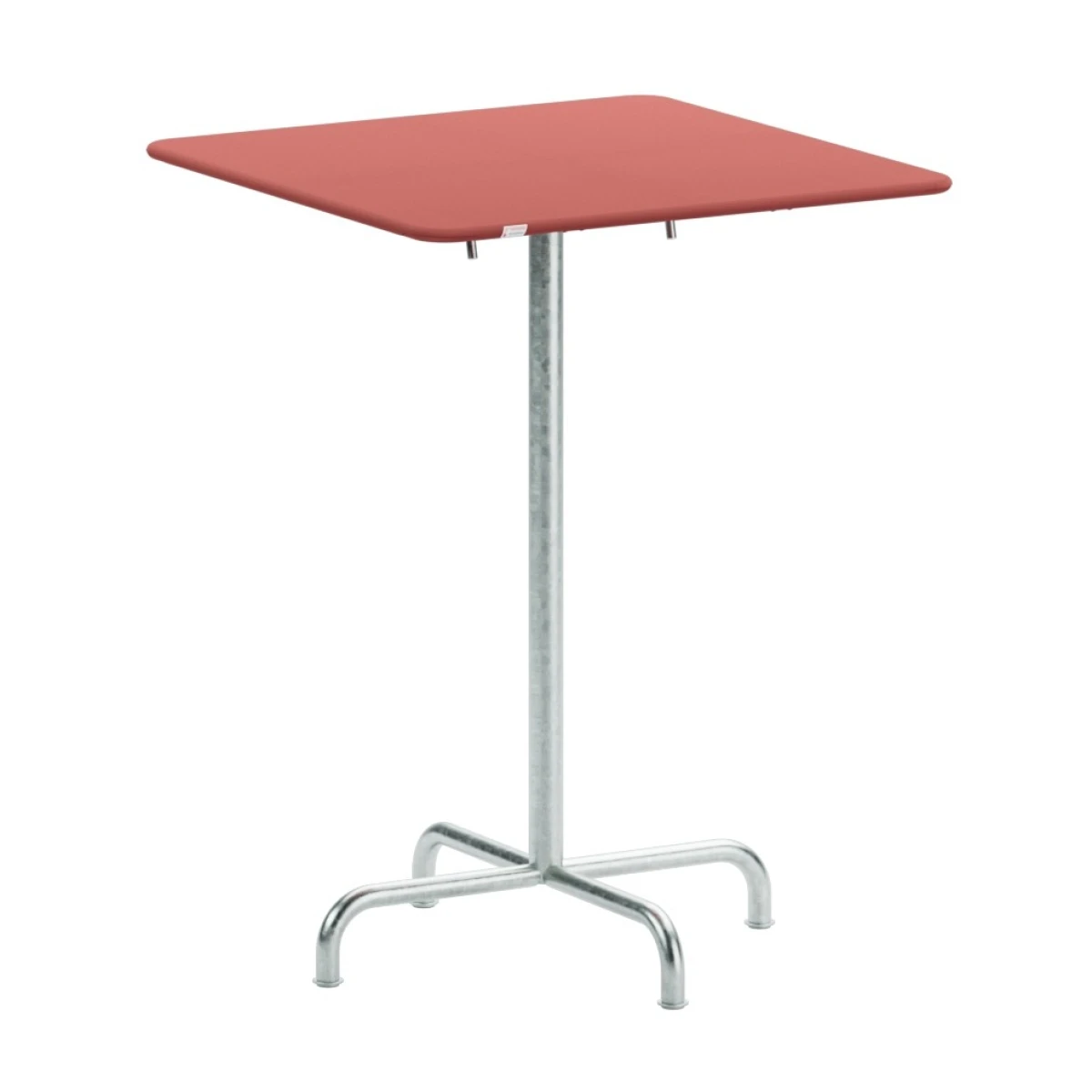 Schaffner Metall Stahtisch Rigi mit Ahornroter Tischplatte und feuerverzinktem Gestell