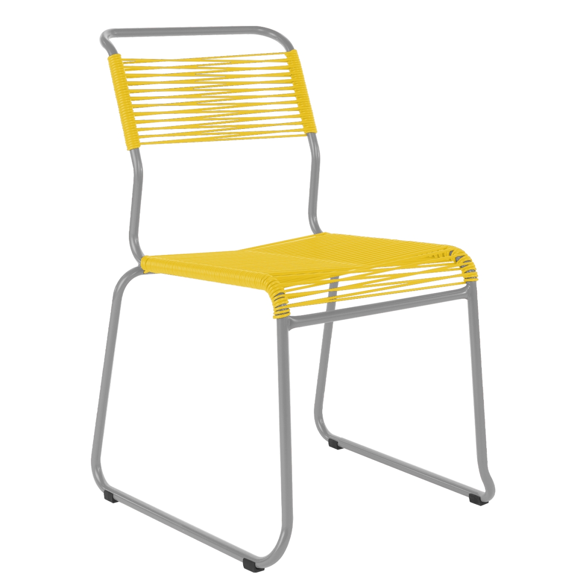 Preview: Schaffner Säntis Stuhl gelb zweifarbig Gestell Grau– wetterfest, stapelbar & Swiss-Made
