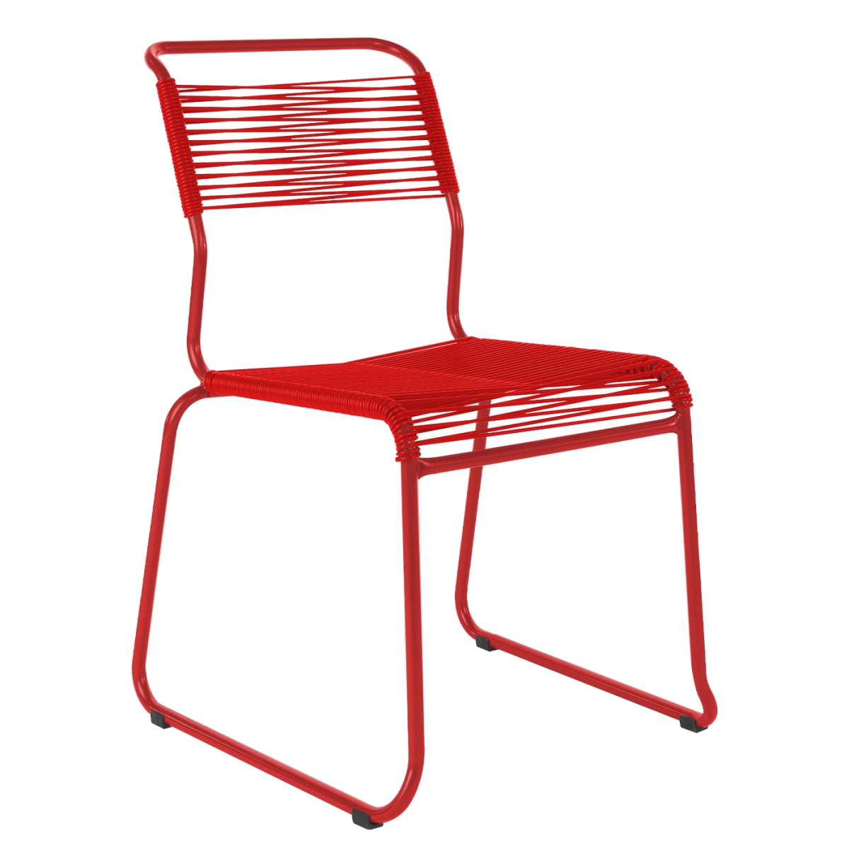 Preview: Schaffner Säntis Stuhl rot einfarbig – wetterfest, stapelbar & Swiss-Mad