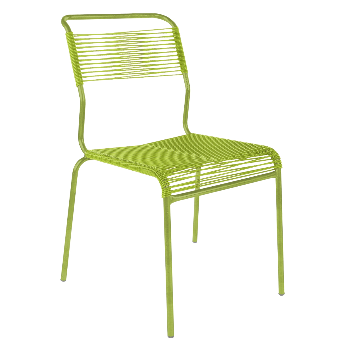 Preview: Schaffner Säntis Stuhl hellgrün einfarbig – wetterfest, stapelbar & Swiss-Made