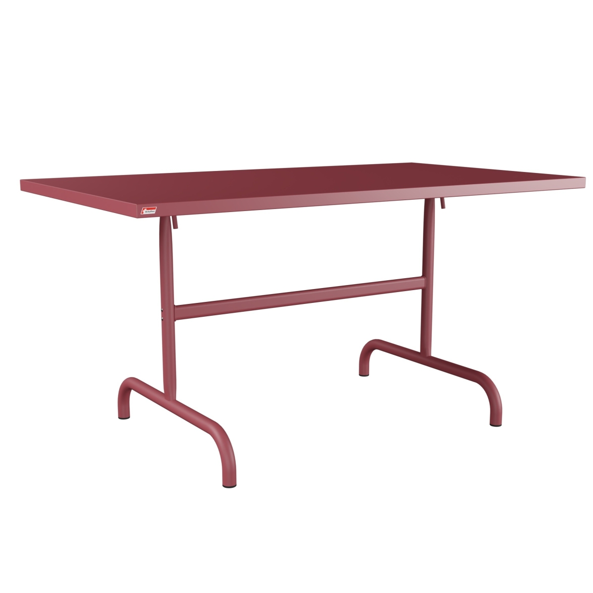 Preview: Schaffner Säntis rechteckiger Metalltisch 140x80 cm in bordeaux