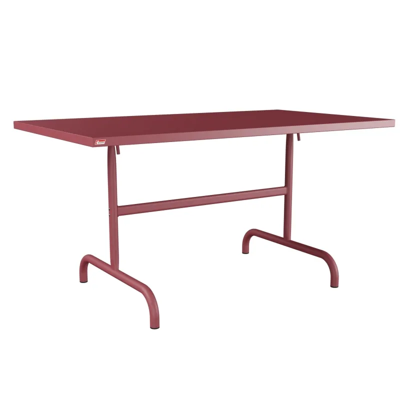 Schaffner Säntis rechteckiger Metalltisch 140x80 cm in bordeaux