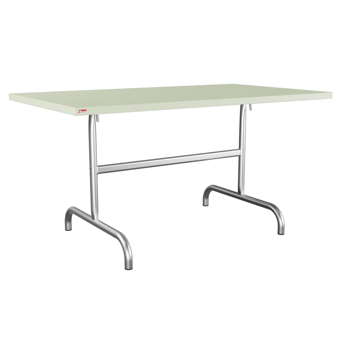 Preview: Schaffner Säntis rechteckiger Metaltisch 140x80 pastellgrün und feuerverzinkt