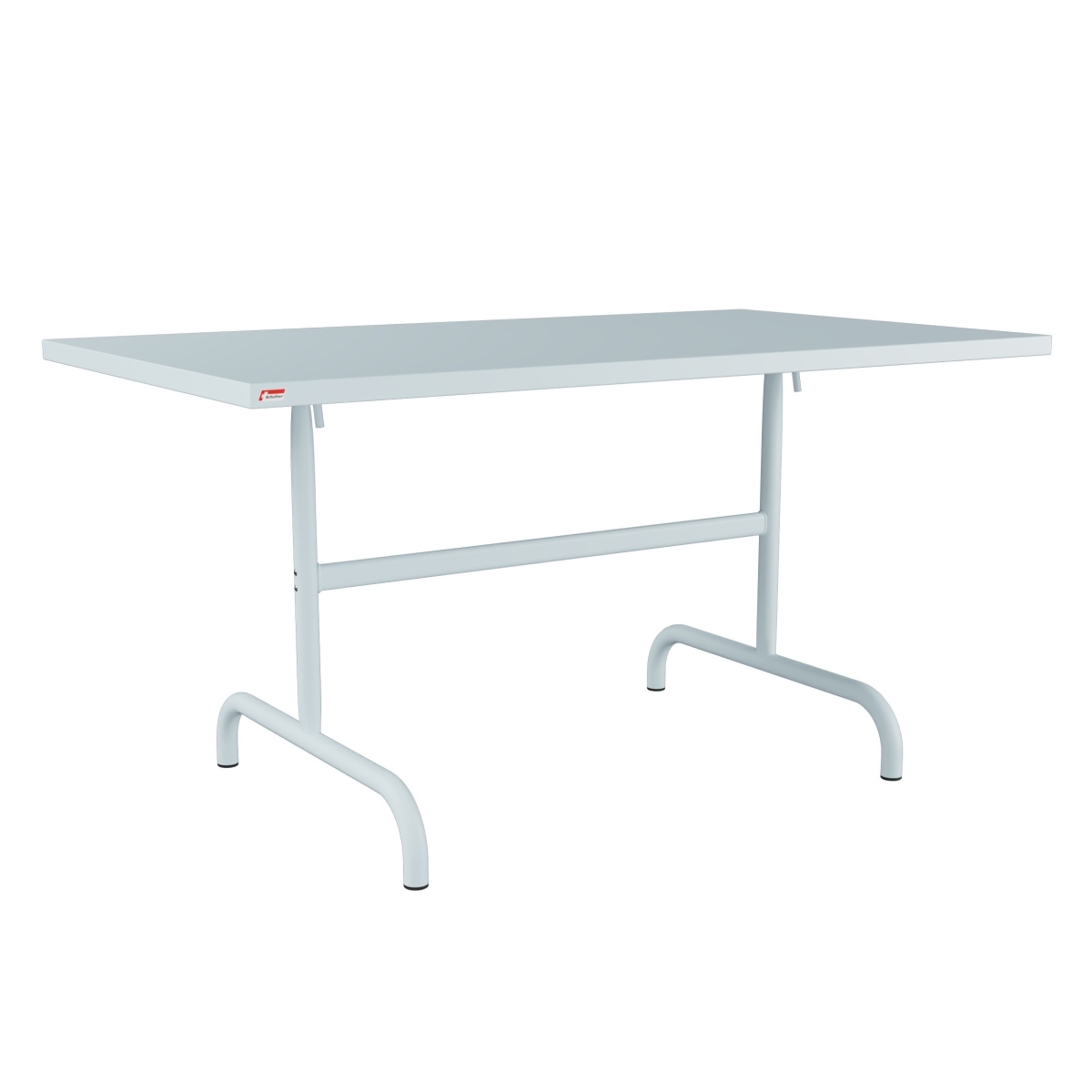 Preview: Schaffner Säntis rechteckiger Mtalltisch 165x80 cm in pastellblau