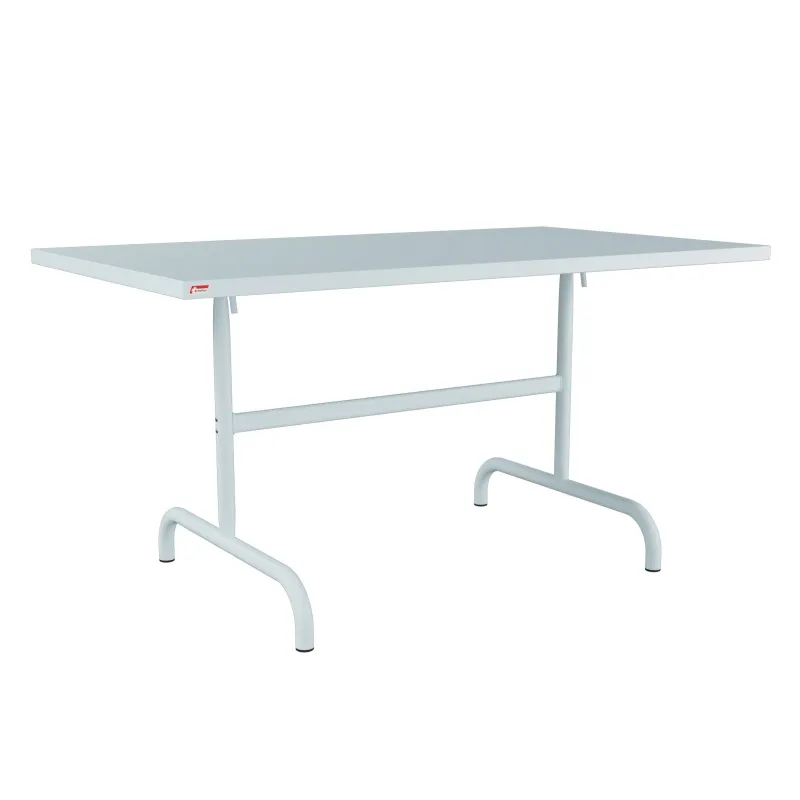 Schaffner Säntis rechteckiger Mtalltisch 165x80 cm in pastellblau