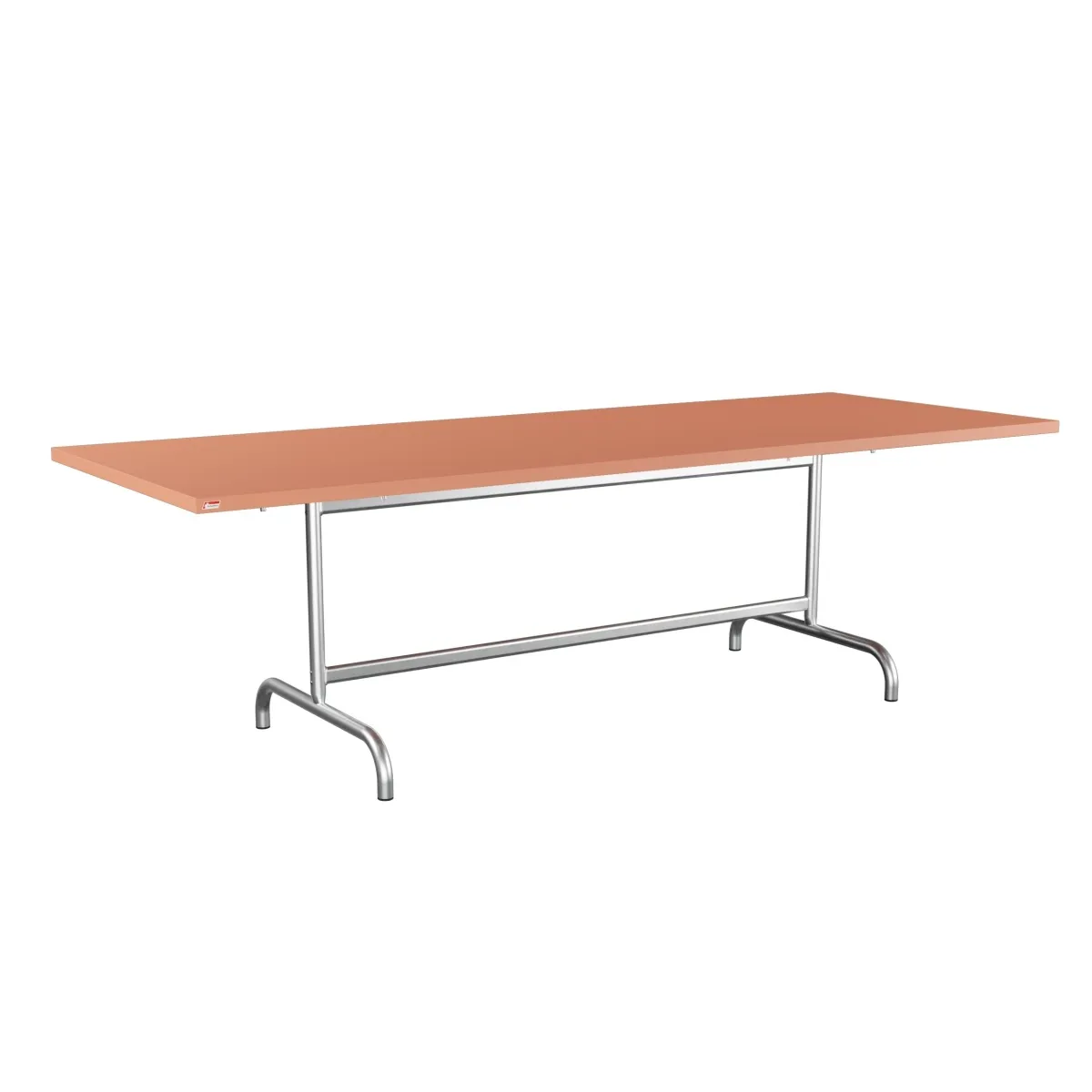 Schaffner Säntis quadratischer Metalltisch 240x90 cm terracotta und feuerverzinkt