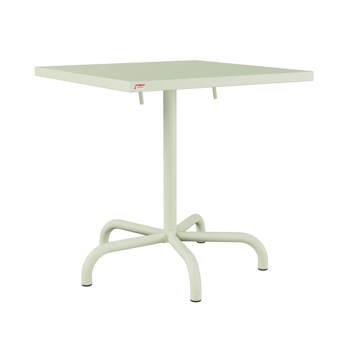 Schaffner Säntis quadratischer Metalltisch einfarbig in pastellgrün, 70x70 cm