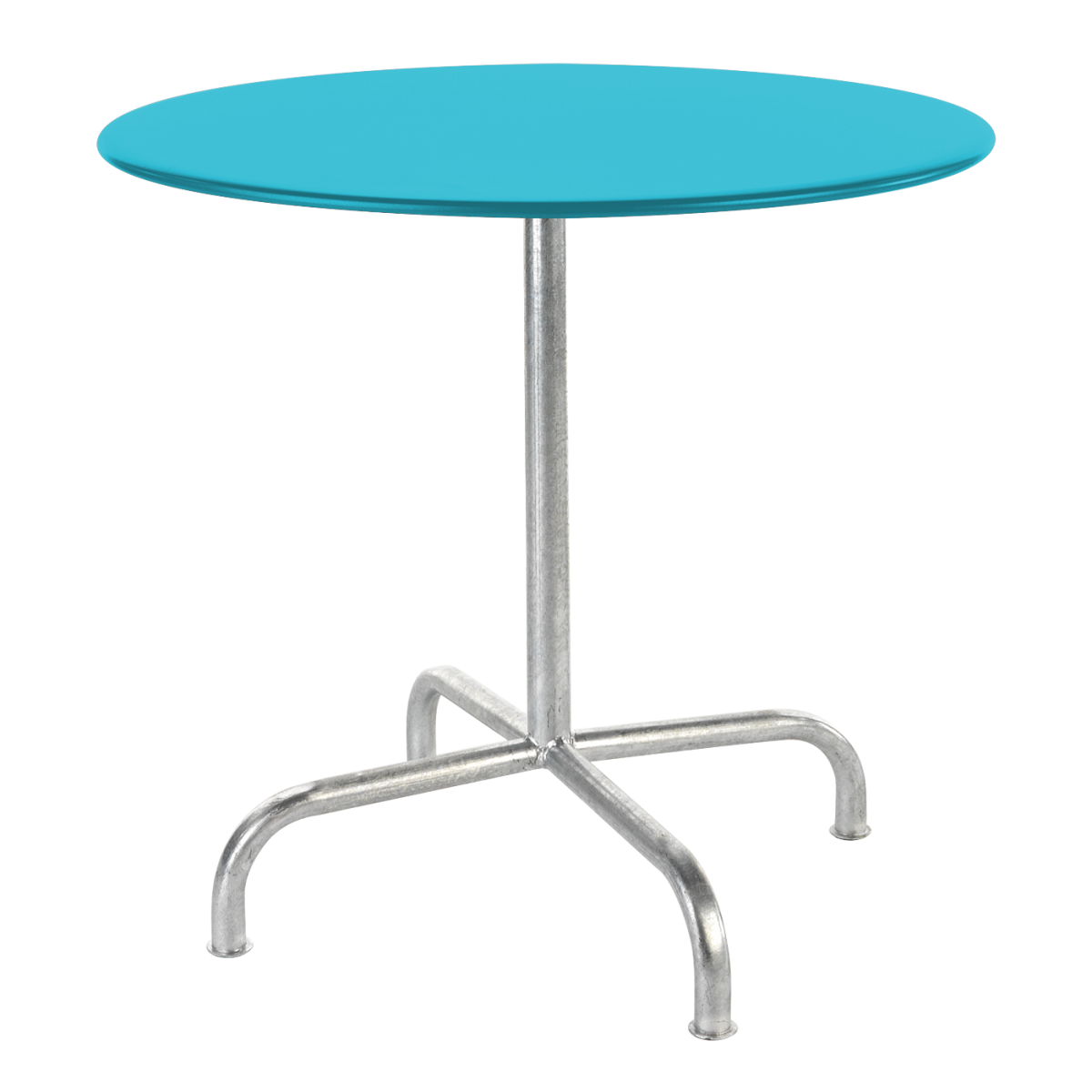 Preview: Schaffner Metalltisch Rigi, in verschiedenen Farben und Größen, feuerverzinkt Preview: Rigi Metalltisch von Schaffner mit blauer Tischplatte und feuerverzinktem Gestell – robuster Outdoor-Tisch für den ganzjährigen Einsatz