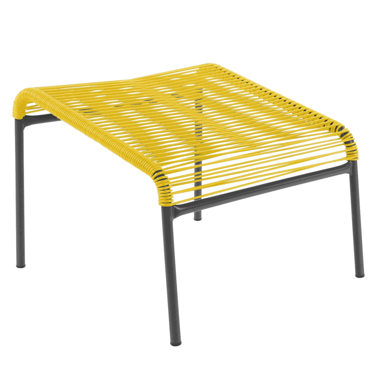 Säntis Lounger Spaghetti Hocker in Orange mit anthrazitfarbenem Gestell