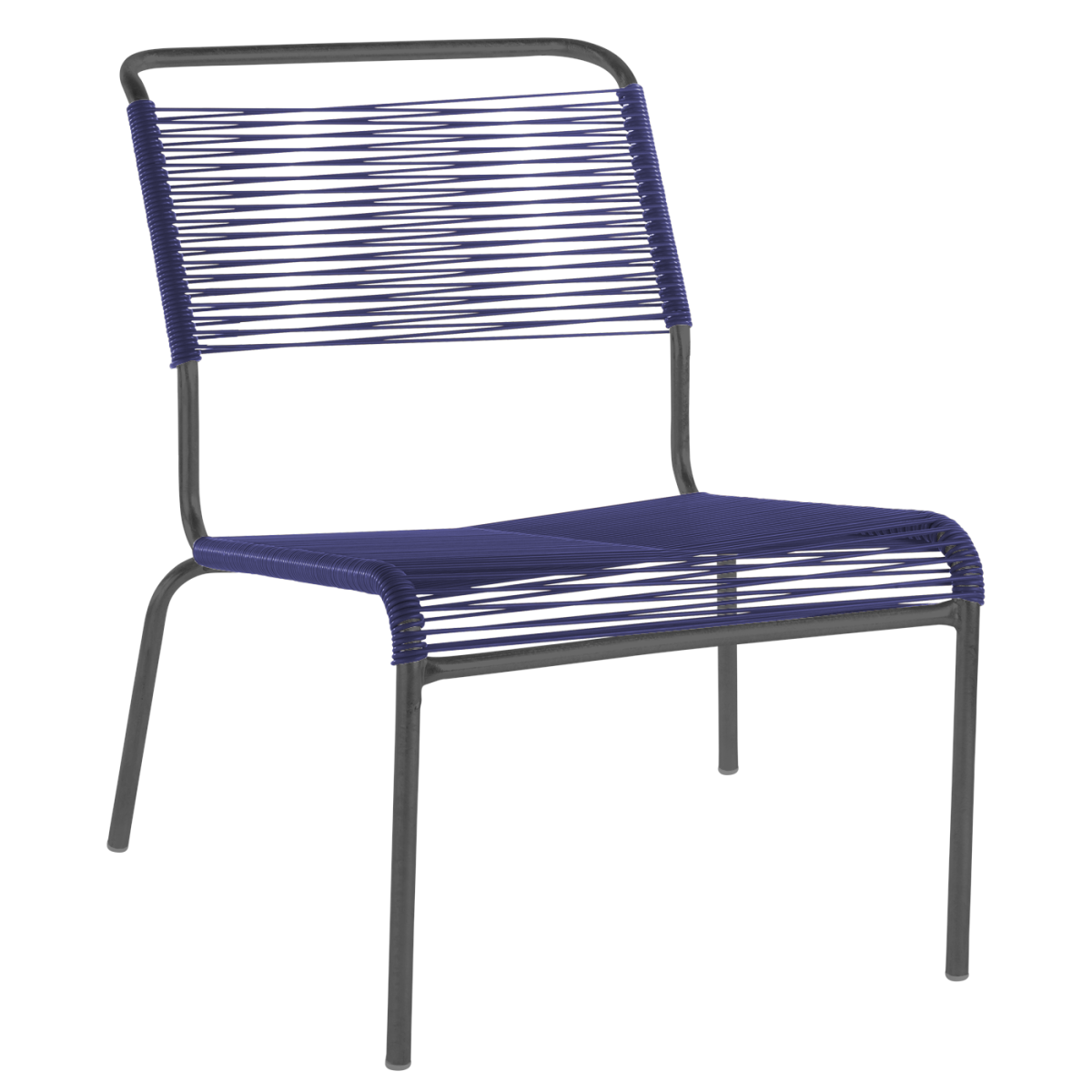 Preview: Schaffner Säntis Lounger Stuhl in verschiedenen Farben und Gestell Preview: Säntis Lounger in Kaliblau mit anthrazitfarbenem Gestell