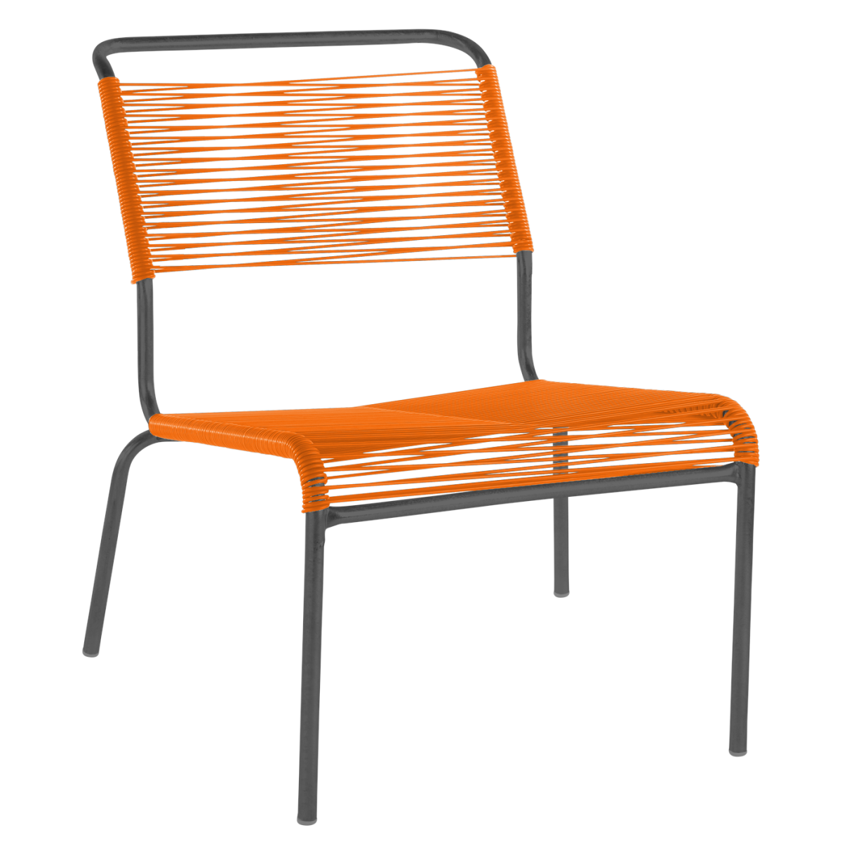 Preview: Schaffner Säntis Lounger Stuhl in verschiedenen Farben und Gestell Preview: Säntis Lounger in Orange mit anthrazitfarbenem Gestell