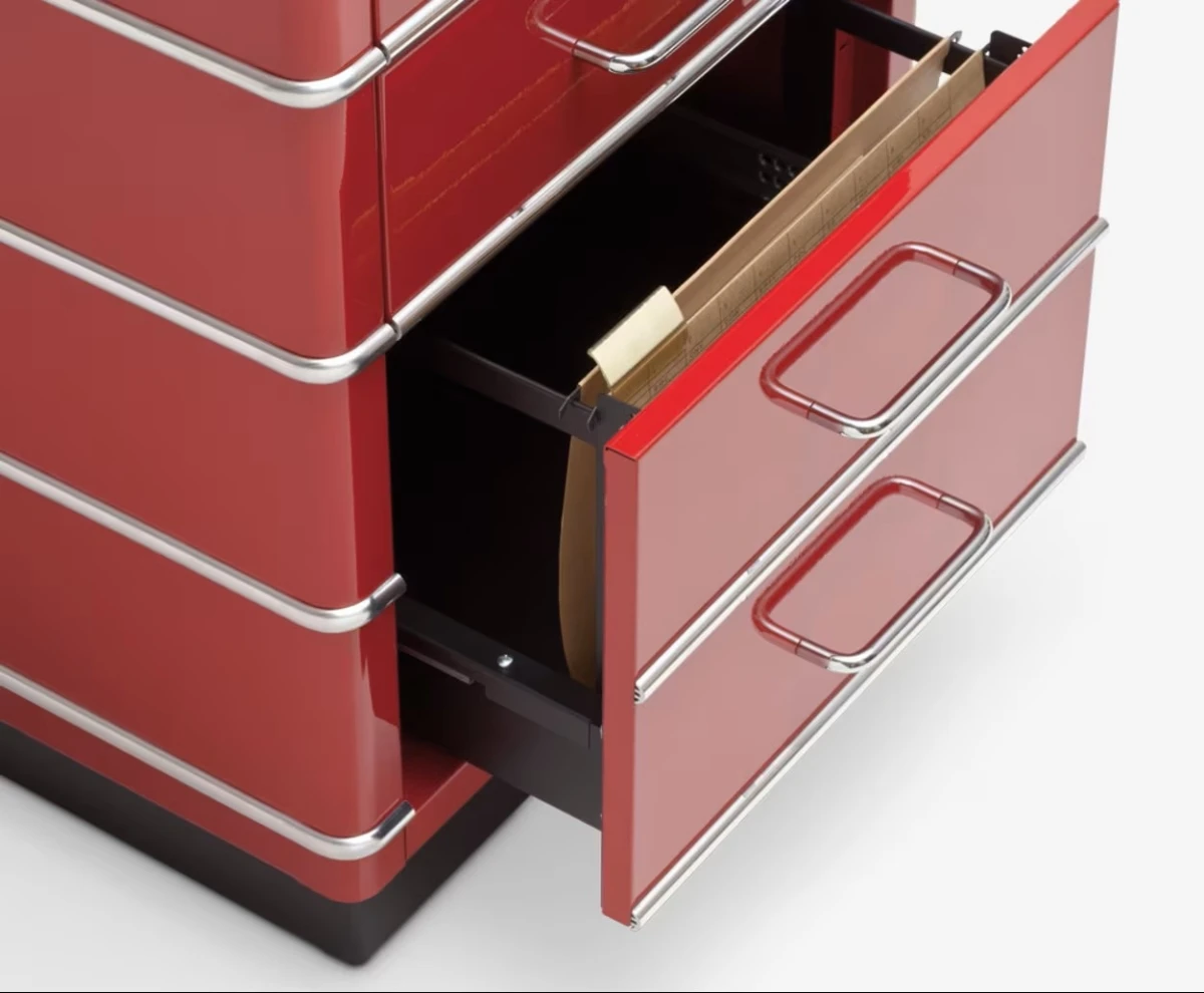 müller möbelfabrikation TB225 StahlSchreibtisch DetailaufnahmeHängeregister