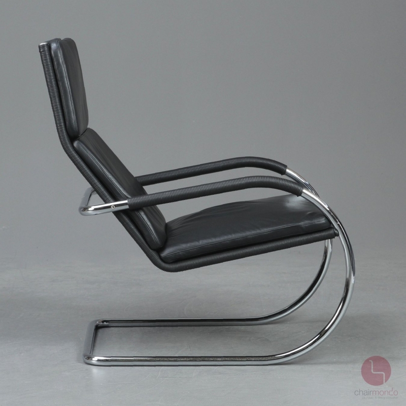 Preview: Tecta D35 Lounge Sessel mit schwarzem Leder und Gefelcht gebraucht