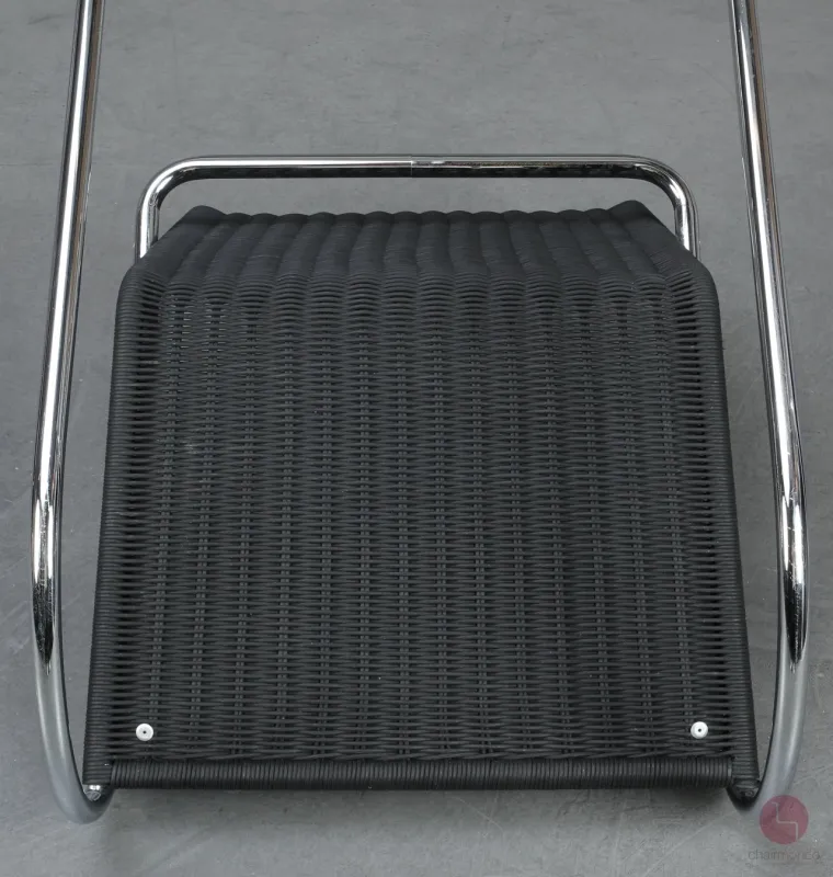 Tecta D35 Lounge Sessel mit schwarzem Leder und Gefelcht gebraucht