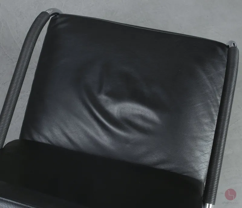 Tecta D35 Lounge Sessel mit schwarzem Leder und Gefelcht gebraucht
