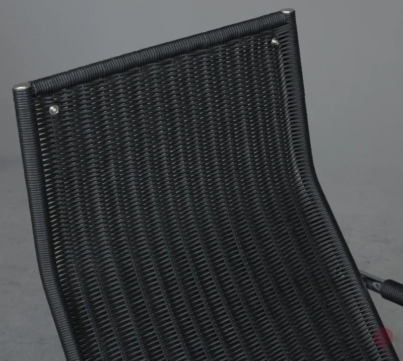 Tecta D35 Lounge Sessel mit schwarzem Leder und Gefelcht gebraucht