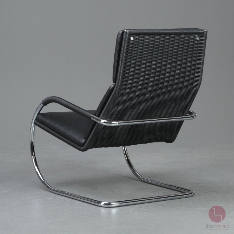 Preview: Tecta D35 Lounge Sessel mit schwarzem Leder und Gefelcht gebraucht