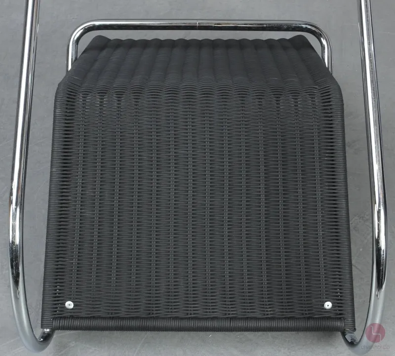 Tecta D35 Lounge Sessel mit schwarzem Leder und Gefelcht gebraucht