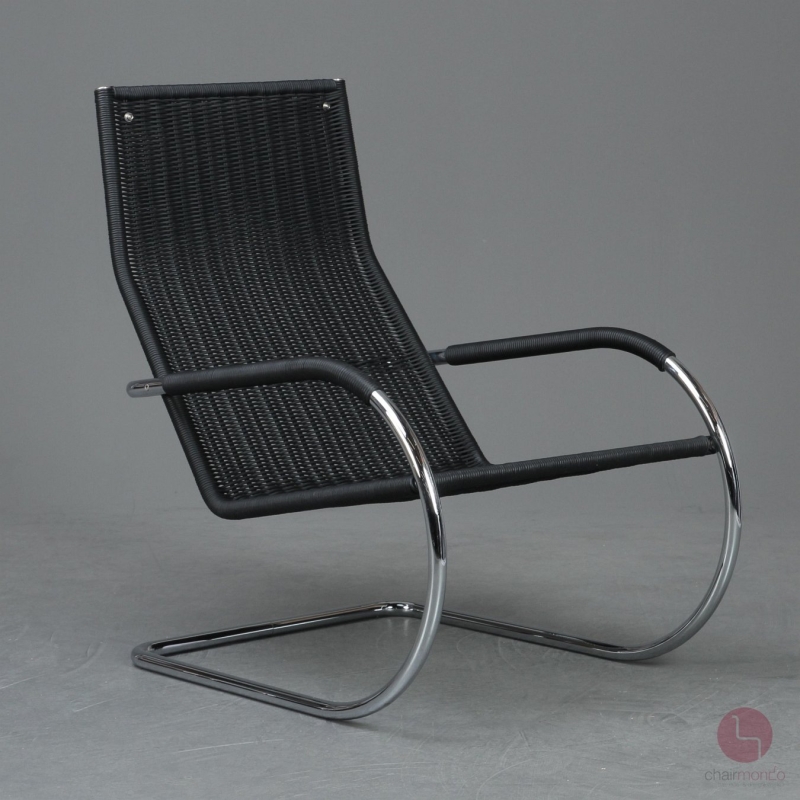 Preview: Tecta D35 Lounge Sessel mit schwarzem Leder und Gefelcht gebraucht