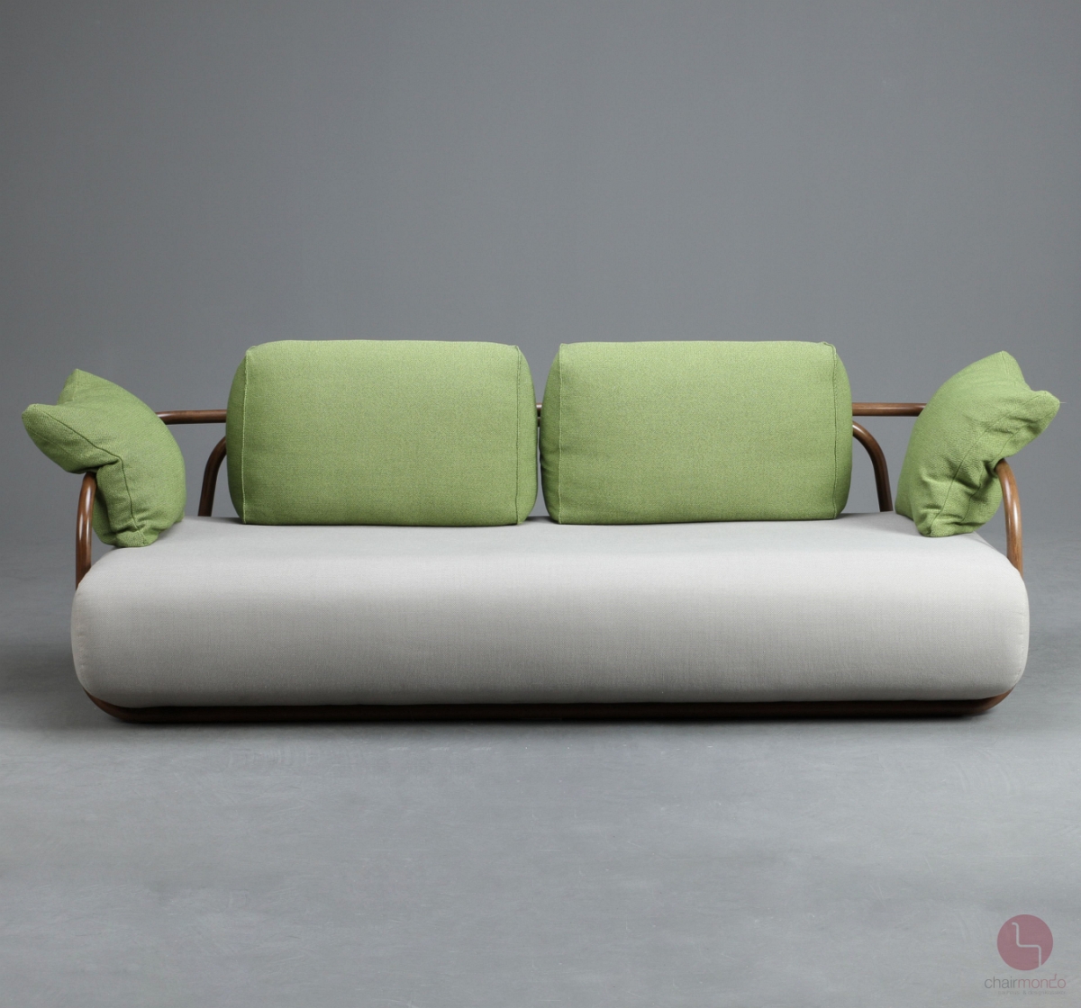 Preview: Thonet 2002 Design Sofa Couch mit Stoffbezug Grau Grün gebraucht