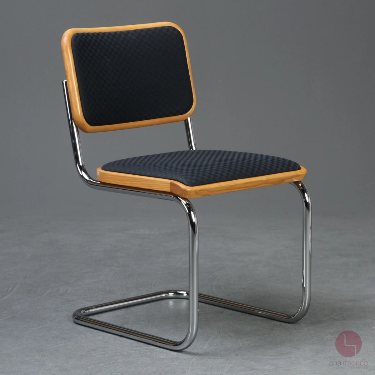 Thonet S23 P Freischwinger mit Stoff Polster Schwarz