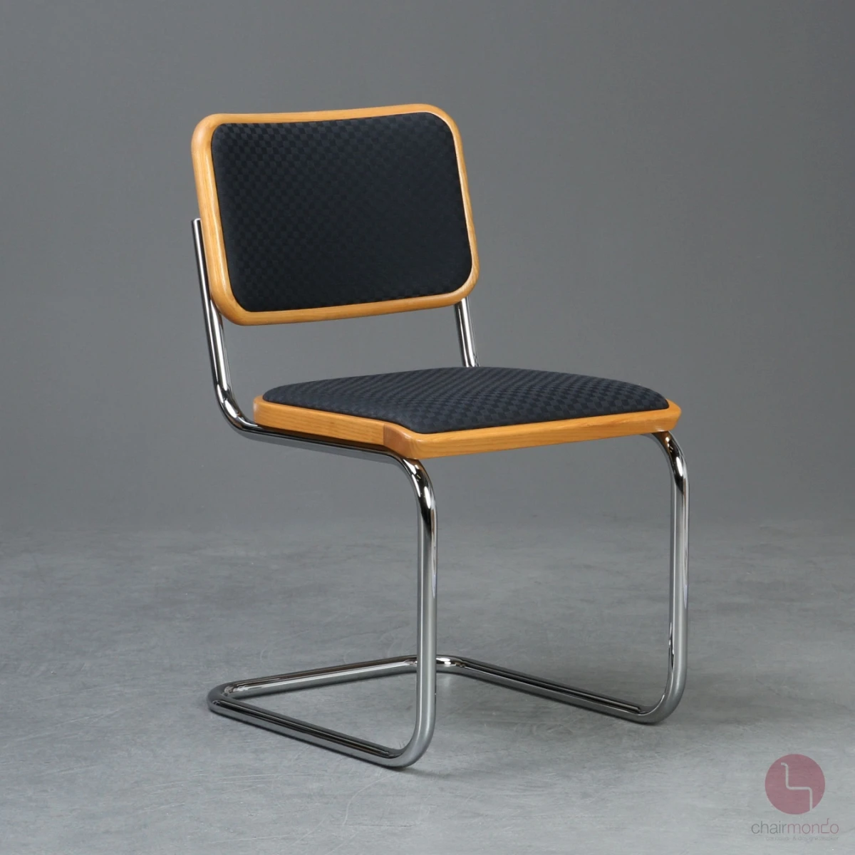 Thonet S23 P Freischwinger mit Stoff Polster Schwarz