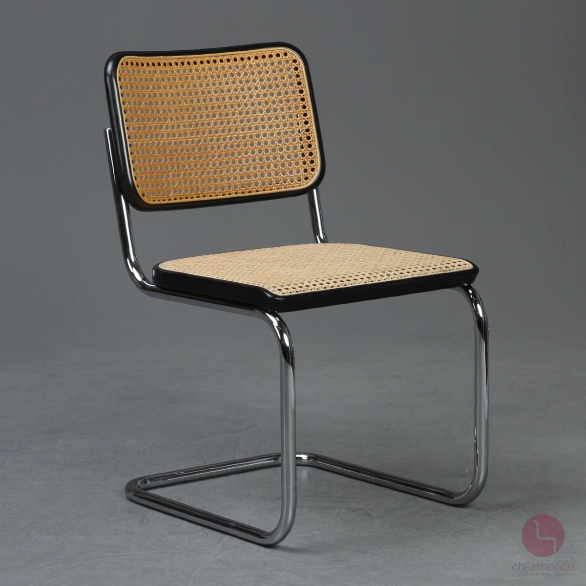 Thonet S32 Freischwinger in Schwarz mit Wiener Geflecht gebraucht