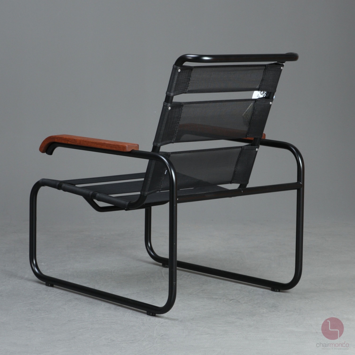 Preview: Thonet S35 N Gartensessel mit Netzgewebe und Iroko Armlehnen neuwertig - gebraucht