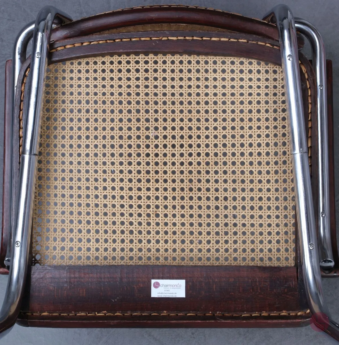 Thonet B64 Freischwinger um 1930 Bauhaus Stuhl Mahagoni mit Wiener Geflecht gebraucht