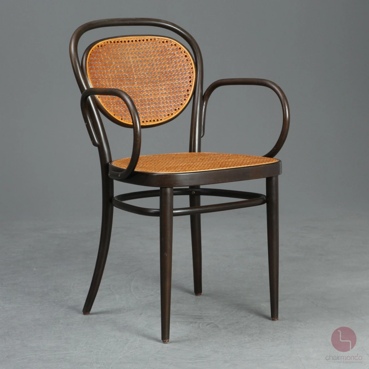 Thonet 215 RF Kaffeehaus Stuhl mit Armlehne Dunkelbraun gebraucht