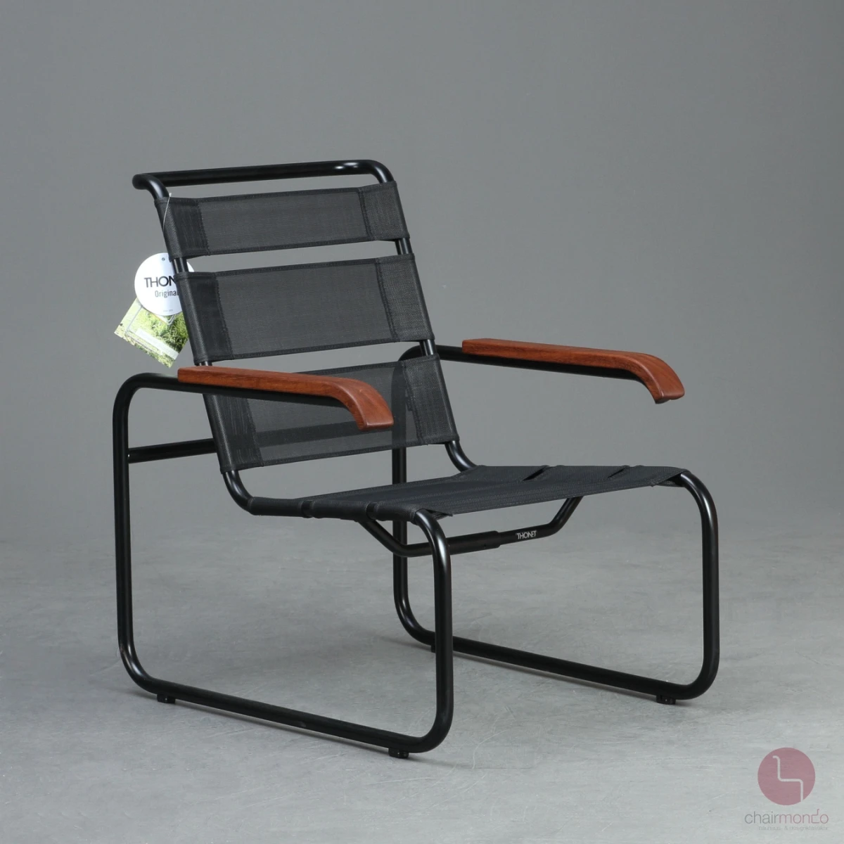 Thonet S35 N Gartensessel mit Netzgewebe und Iroko Armlehnen neuwertig - gebraucht
