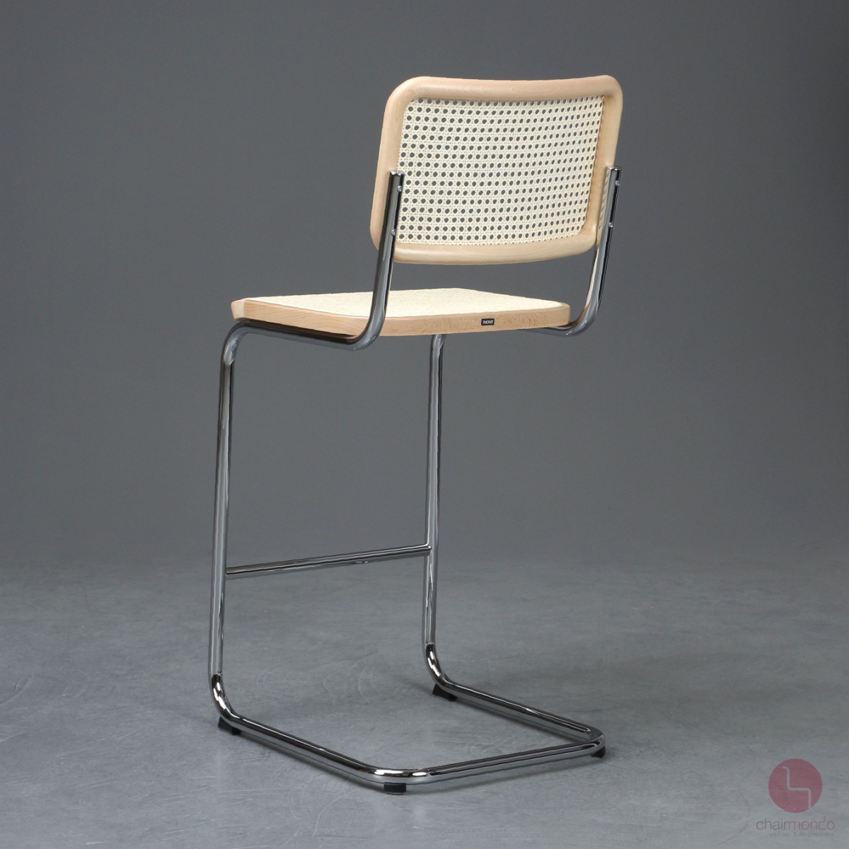 Preview: Thonet S32 VH Barhocker in Bucke klar lackiert mit Wiener Geflecht hell