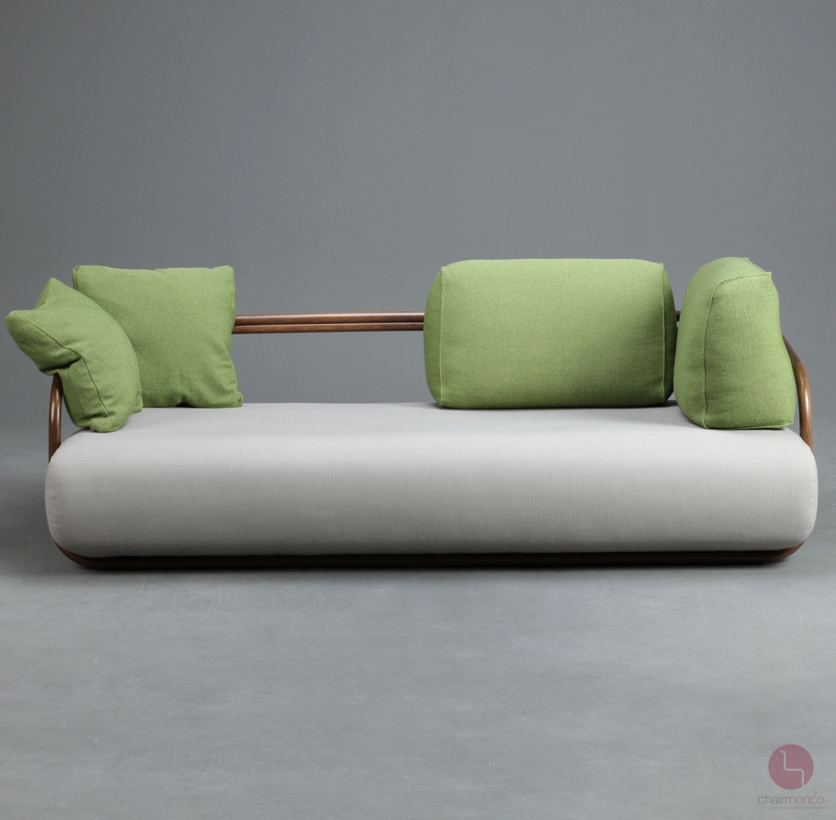 Preview: Thonet 2002 Design Sofa Couch mit Stoffbezug Grau Grün gebraucht