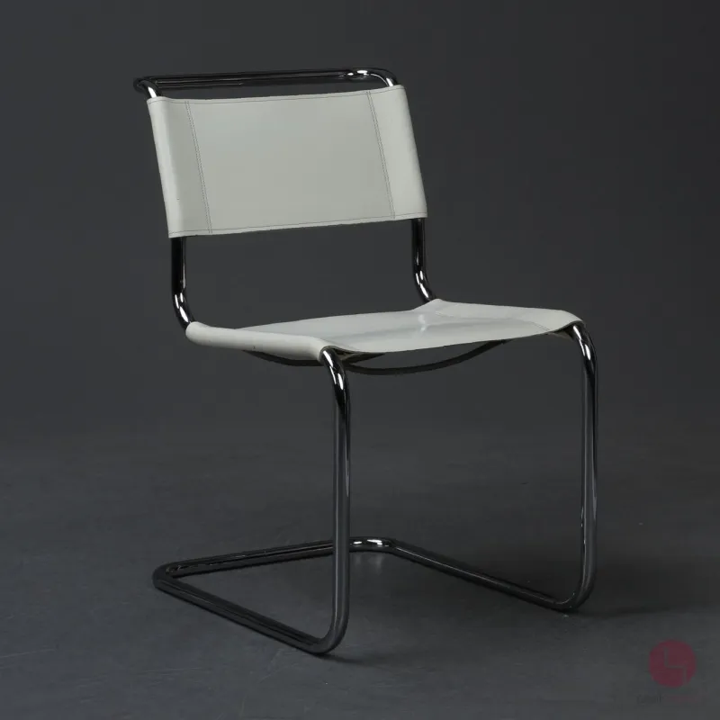 Thonet S33 Freischwinger Leder weiß gebraucht