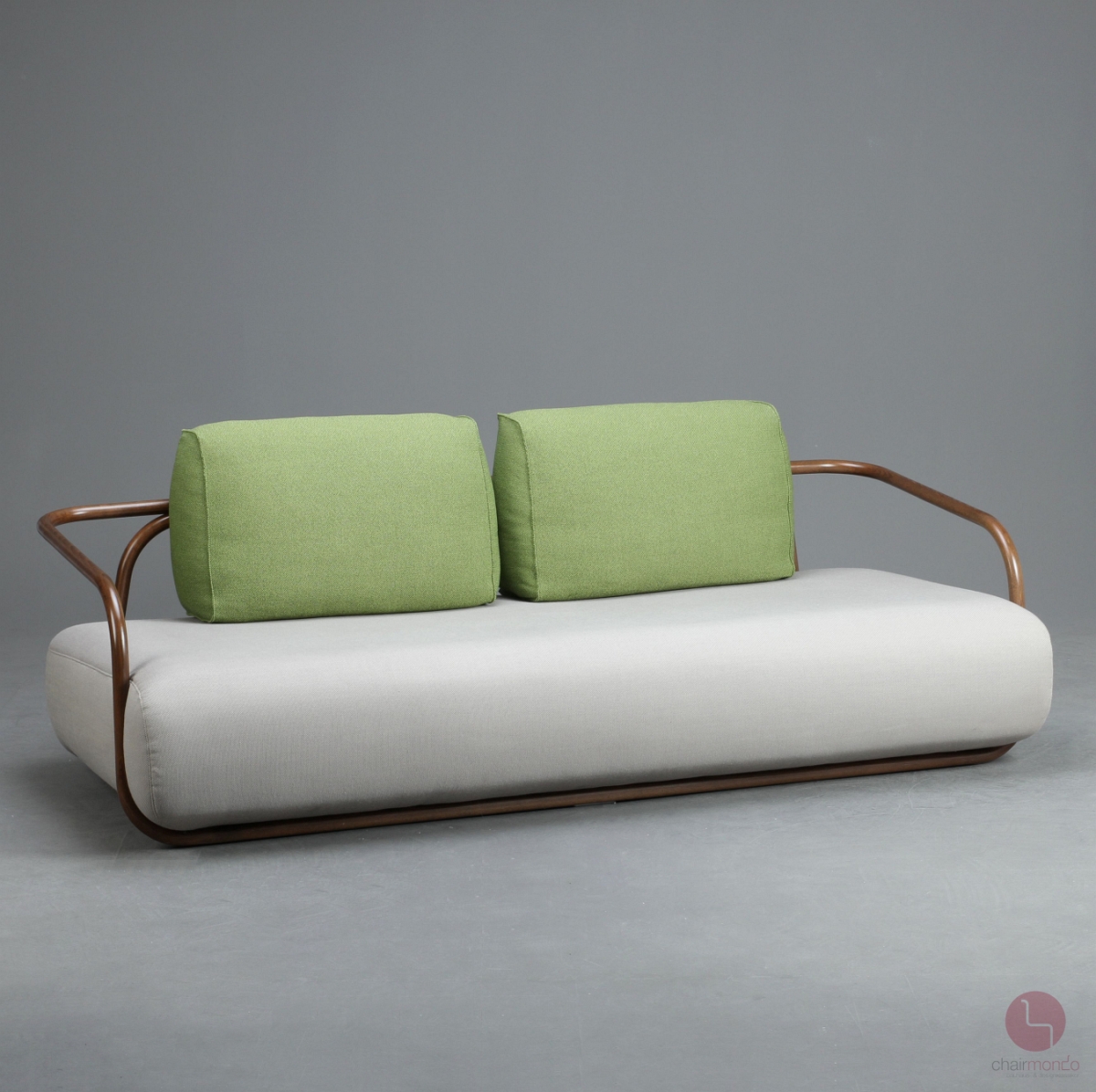 Preview: Thonet 2002 Design Sofa Couch mit Stoffbezug Grau Grün gebraucht
