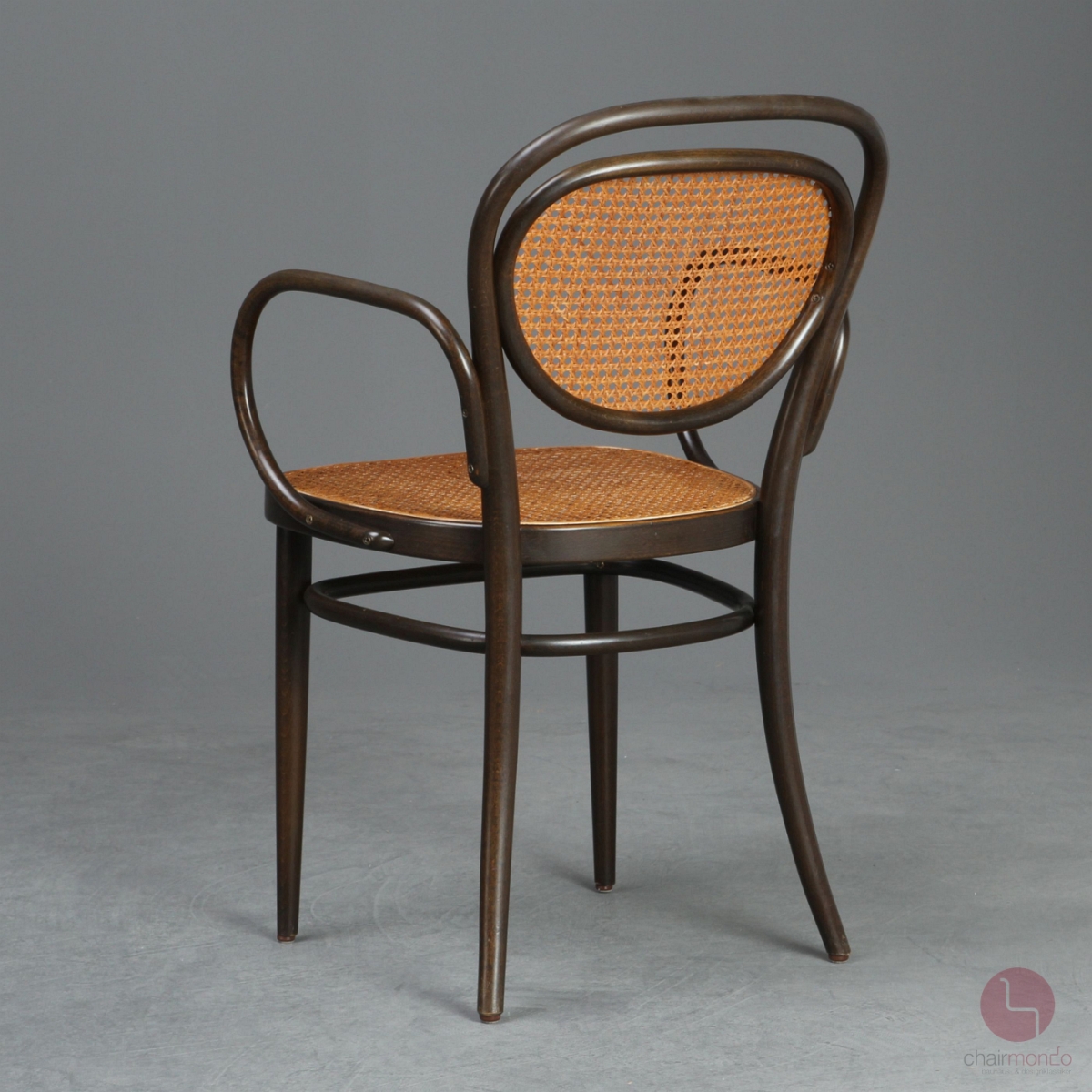 Preview: Thonet 215 RF Kaffeehaus Stuhl mit Armlehne Dunkelbraun gebraucht