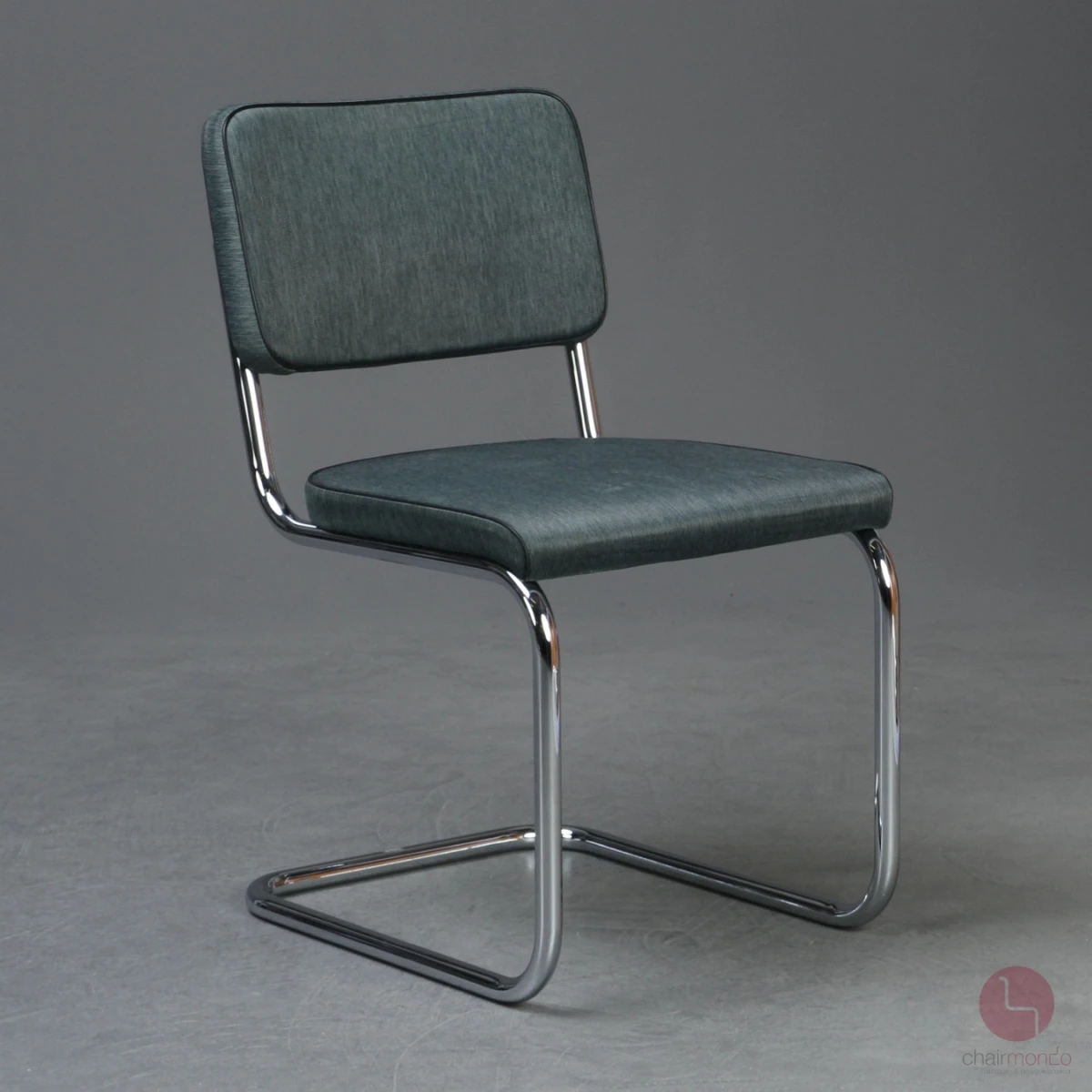 Thonet S32 PV Freischwinger Stoff Grün Grau mit Vollpolster gebraucht