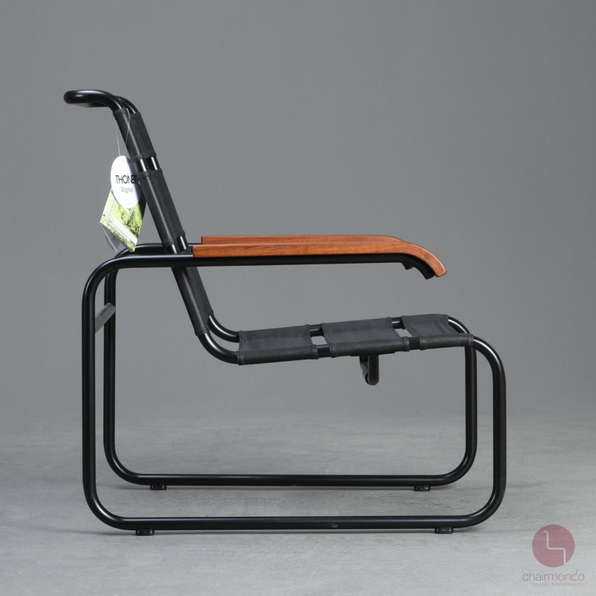Preview: Thonet S35 N Gartensessel mit Netzgewebe und Iroko Armlehnen neuwertig - gebraucht