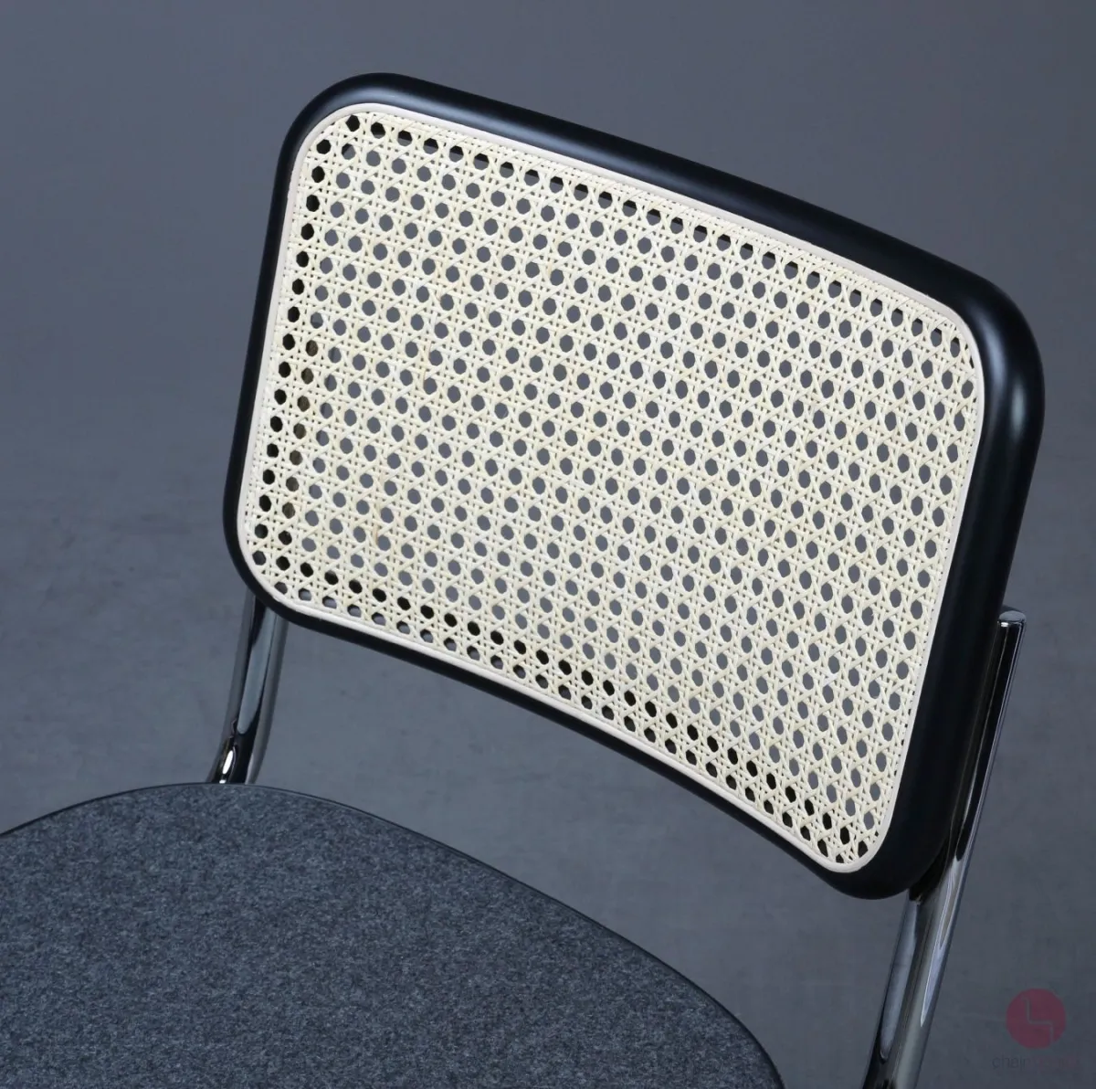 Thonet S32 SPV Freischwinger Stoff Grau mit Geflecht Rückenlehne gebraucht