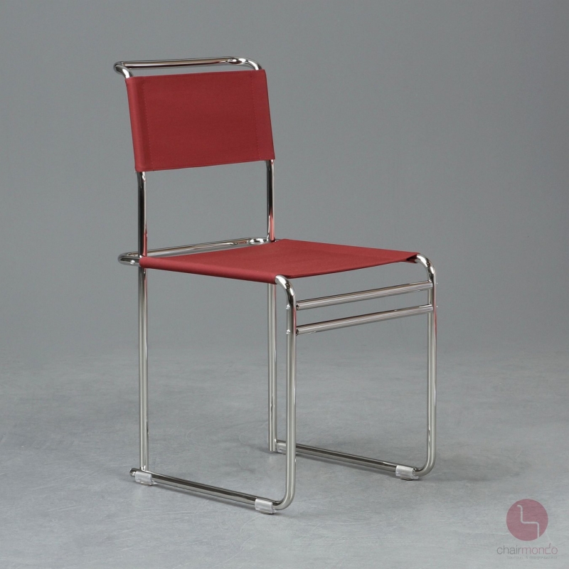 Preview: Tecta B40 Stuhl mit Bauhaus-Gurte und Stahlrohr vernickelt